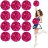 LIQS Pom Poms Cheerleading,Fluffy Cheerleader Pompoms with Finger Friendly Ring,Metallic Pom Poms Cheerleading for Children Adults Sports Competition Holiday Celebration (Rose, 20 Pack) view 1