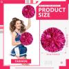 LIQS Pom Poms Cheerleading,Fluffy Cheerleader Pompoms with Finger Friendly Ring,Metallic Pom Poms Cheerleading for Children Adults Sports Competition Holiday Celebration (Rose, 20 Pack) view 2