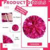 LIQS Pom Poms Cheerleading,Fluffy Cheerleader Pompoms with Finger Friendly Ring,Metallic Pom Poms Cheerleading for Children Adults Sports Competition Holiday Celebration (Rose, 20 Pack) view 3
