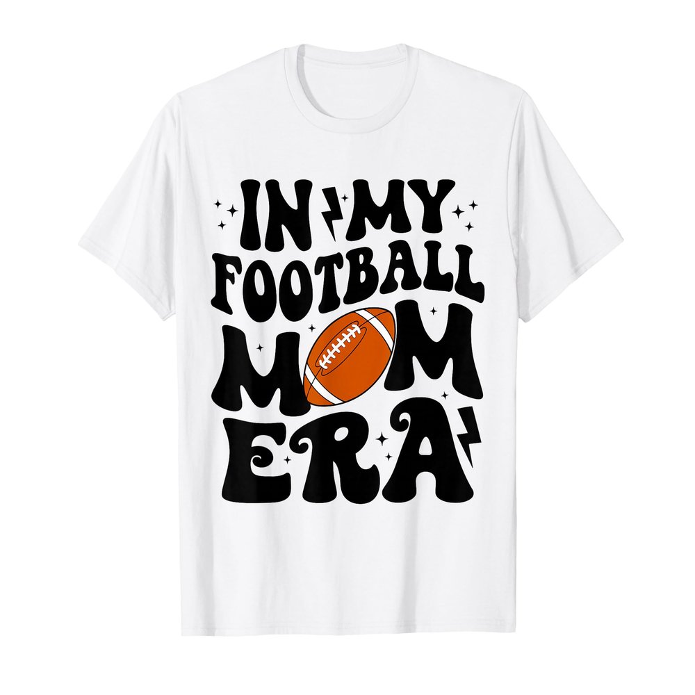 In My Football Mom Era Cute Groovy Football T-Shirt