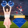 LIQS Pom Poms Cheerleading,Fluffy Cheerleader Pompoms with Plastic Handle,Metallic Pom Poms Cheerleading for Children Adults Sports Competition Holiday Celebration (Blue+Silver, 8 Pack) view 2