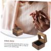 2pcs Box Wedding Ring Holder Ring Case Engagement Ring Holder Rings Holder Ring Storage Holder Ring Holder for Wedding Ceremony Ring Storage Case Square Wooden present Box Man view 2