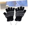 BESPORTBLE 3pairs Rechargeable Heated Gloves Electric Mittens for Winter Soft Warm Half-Finger Gloves view 4