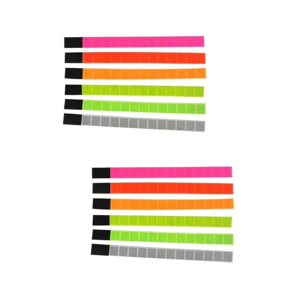 BESPORTBLE 2sets Reflective Wristbands Luminous Running Gear Night Visibility Bracelets for Sports Reflective Leg Straps High-Visibility Leg Bands 6pcs*2