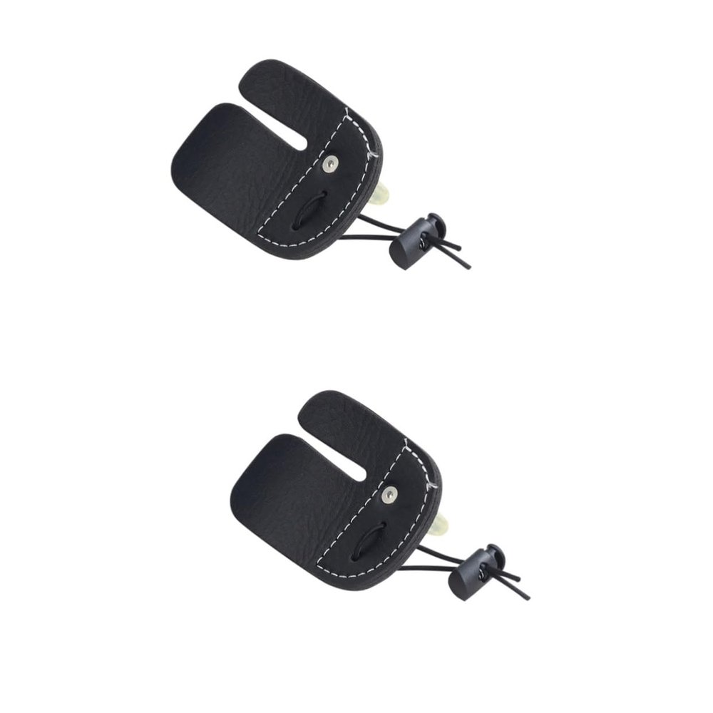 Kisangel 2pcs Finger Tab Bowstring Finger Guard Recurve Protector Thumb Ring Cover Supplies