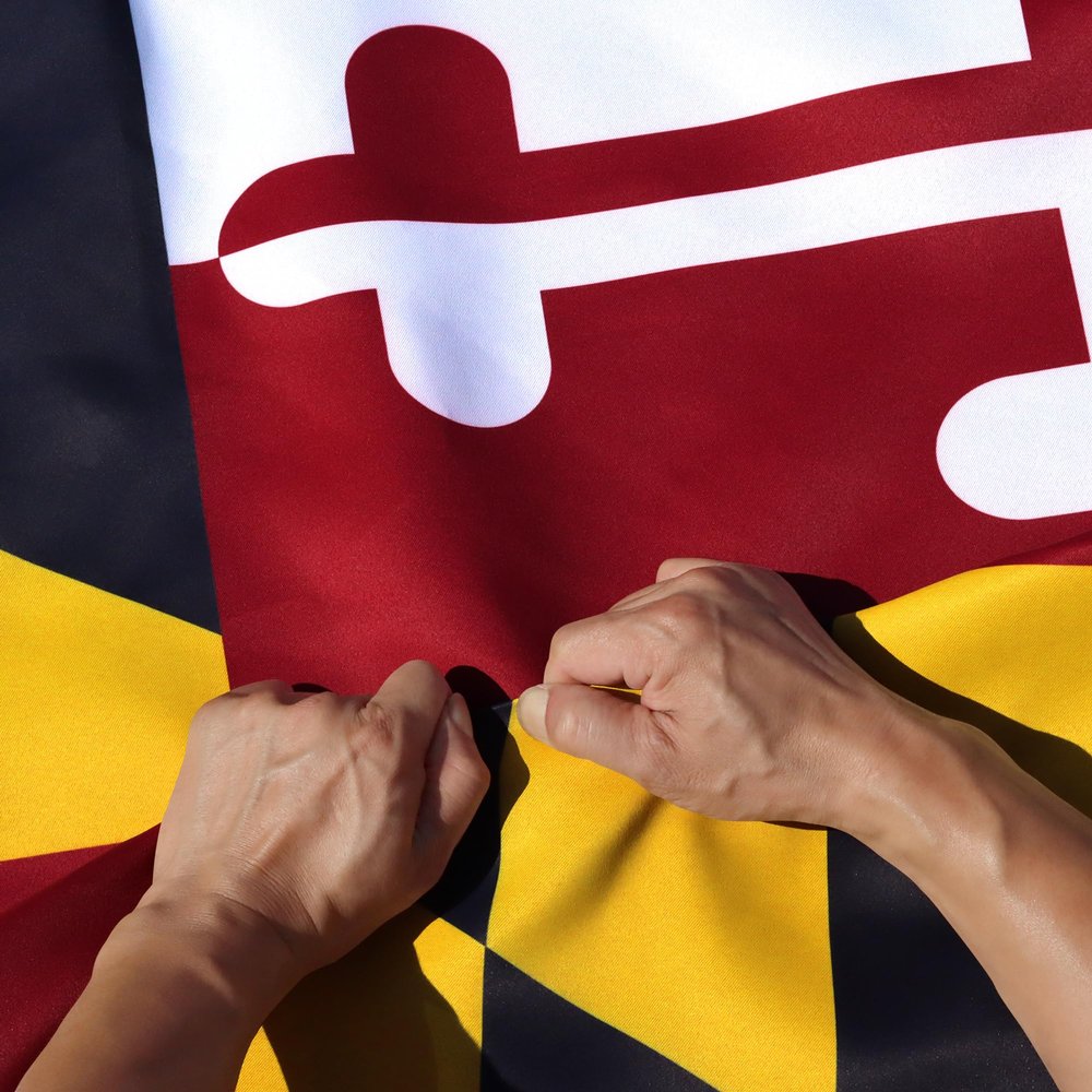 Anley Rip-Proof Double Sided 3-Ply Maryland State Flag 3x5 Foot - Vivid Color, Canvas Header and Wrinkle Resistant - The Strongest, Longest Lasting Maryland MD Flags 3 X 5 Ft