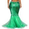 FEESHOW Women's Mermaid Tail Halloween Costumes Party Shiny Sequins Long Skirt D2018#Green X-Large view 3