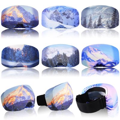 Civaner 6 Pcs Ski Snowboard Goggle Cover Sleeve, Goggle Cover Microfiber Protective Lens Scratch Dust Protection for Travel Apres (Cedar)