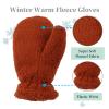 Zsedrut 3 Pairs Kids Winter Glove Fleece Lined Baby Girl Mittens Warm Toddler Boys Gloves (Thumb-White+Caramel+Black,M) view 3
