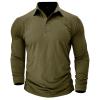 Mens Henley Shirts Long Sleeve Basic Pique Pullover T-Shirt with Pocket Lightweight Fashion Button Cotton T Shirts Thermal Underwear Henley Top Casual Slim Fit Lightweight Shirts Green view 2