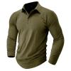 Mens Henley Shirts Long Sleeve Basic Pique Pullover T-Shirt with Pocket Lightweight Fashion Button Cotton T Shirts Thermal Underwear Henley Top Casual Slim Fit Lightweight Shirts Green view 3