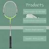 4pcs 3U Full Carbon Professional Ultra Light High Elastic Adult Student Training Badminton Racket Set Durable Type Yellow-White view 2