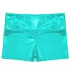 JEATHA Girls Shiny Metallic Booty Shorts Athletic Gymnastic Sports Tumbling Sparkle Glitter Dance Bottoms Blue Green 14 view 3