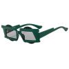willochra Fashion Unique Polygon Square Double Color Sunglasses Women 2023 Retro Designer Men Trending Rivets Gradient Sun Glasses (green) view 2