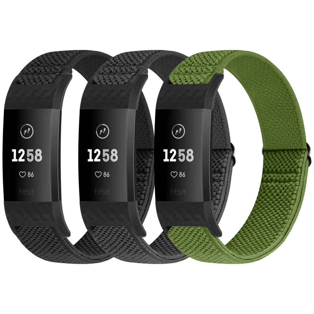 Puhuite Bands Compatible with Fitbit Charge 2 Bands for Women Men, Classic & Special Edition Adjustable Stretchy Nylon Replacement Strap Wristbands for Fitbit Charge 2