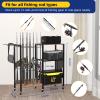 aledaras Fishing Rod Holders, Fishing Pole Holders, Fishing Gear Tackle Cart, Fishing Equipment Organizers for Garage, Fits Most Rods of 1.57" (40mm) Diameter, hold up to 12 Rods or Combos view 4