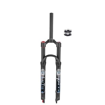 LvTu Mountain Bike Suspension Fork 26 27.5 29 inch, 140mm Travel Tapered and Straight Threadless Rebound Adjustment Front Fork - Black (Color : Straight Manual Lockout, Size : 26 inch)