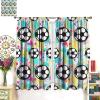 Sport Soccer Curtains Abstract Oil Paint Soccer Ball Funny Football Window Drapes Rod Pocket Curtains Darkening Thermal Insulated for Living Room 2 Panels 63" L x 21" W view 3