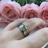 Tungsten Carbide Rings 8 mm for Men Women Wedding Bands Dragon Wood Inlay Comfort Fit Beveled Edges view 4