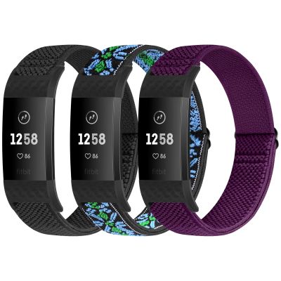 Puhuite Bands Compatible with Fitbit Charge 2 Bands for Women Men, Classic & Special Edition Adjustable Stretchy Nylon Replacement Strap Wristbands for Fitbit Charge 2