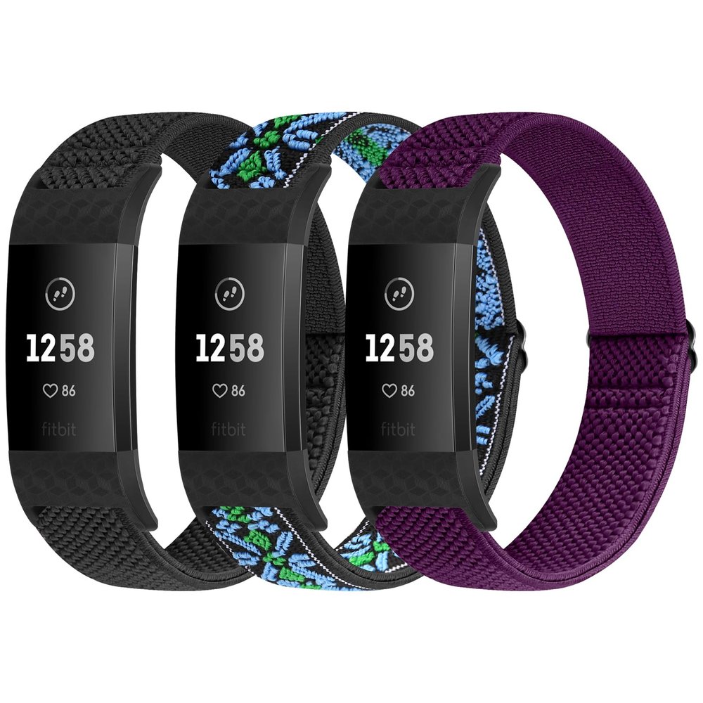Puhuite Bands Compatible with Fitbit Charge 2 Bands for Women Men, Classic & Special Edition Adjustable Stretchy Nylon Replacement Strap Wristbands for Fitbit Charge 2