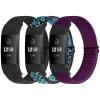 Puhuite Bands Compatible with Fitbit Charge 2 Bands for Women Men, Classic & Special Edition Adjustable Stretchy Nylon Replacement Strap Wristbands for Fitbit Charge 2 view 1