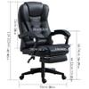 Adjustable Back Rest Chair Executive Office Chair with Footrest Lumbar Support Ergonomic Recliner Computer Desk Chair Heavy Duty 360 Swivel Gaming Chair for Home Office (Color : E) view 2