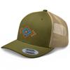 RIVEMUG Western Flair Trucker Hat Curved Bill Mid Crown Adjustable Cowboy Rodeo Cap for Men Women view 1