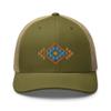 RIVEMUG Western Flair Trucker Hat Curved Bill Mid Crown Adjustable Cowboy Rodeo Cap for Men Women view 2
