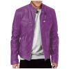 Leather Jacket Men Fall Jackets Work Jackets For Men Leather Jackets For Men Fashion Autumn Winter Warm Casual Leather Zipper Long Sleeve Jacket Coat Purple Large view 1