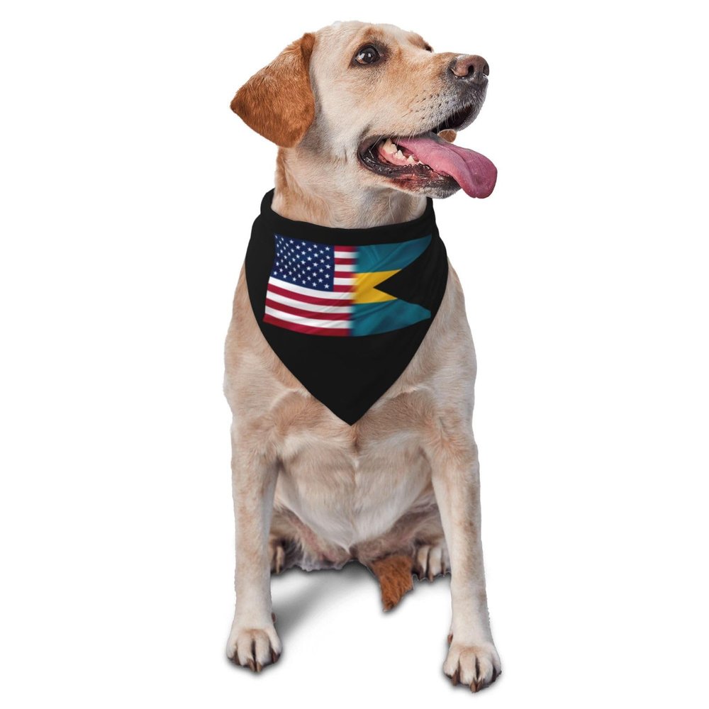 America Bahamas Flag Dog Scarf Pet Bandana Cat Pet Bibs