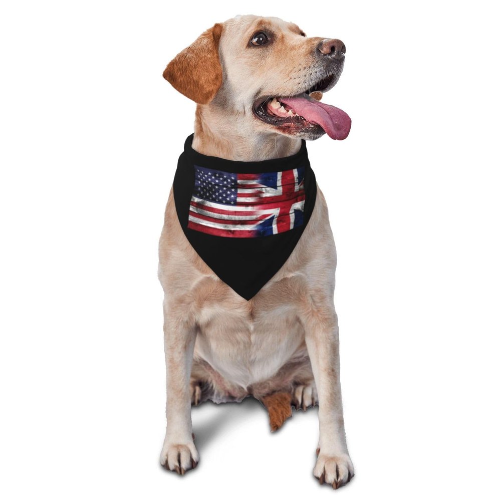 US United Kingdom UK America Flag Dog Scarf Pet Bandana Cat Pet Bibs