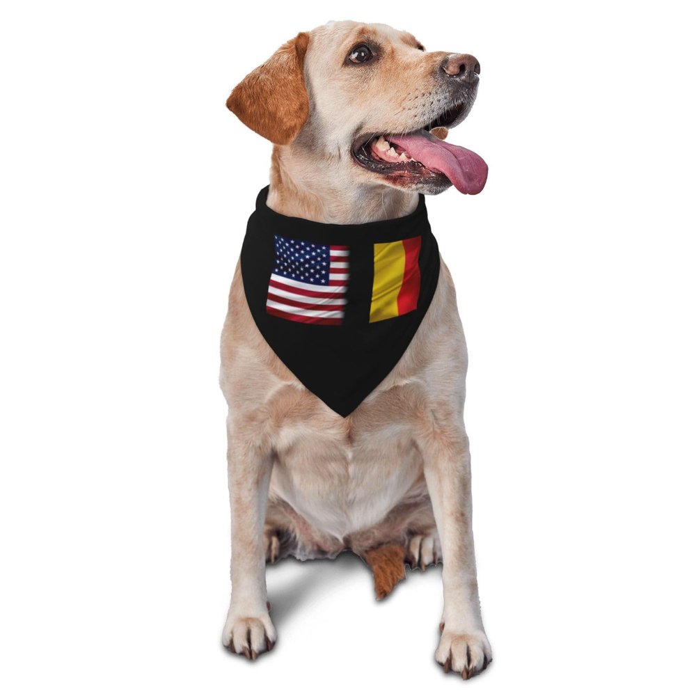 Belgium America Flag Dog Scarf Pet Bandana Cat Pet Bibs