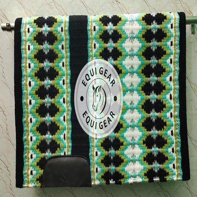 EQUIGEAR Horse Western Show Saddle pad/New Zealand Wool Western Saddle Blanket Top Wool Pad Sensor Flex (Customization Available) a12 (34x34)
