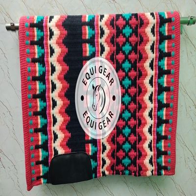 EQUIGEAR Horse Western Show Saddle pad/New Zealand Wool Western Saddle Blanket Top Wool Pad Sensor Flex (Customization Available) a8 (34x34)