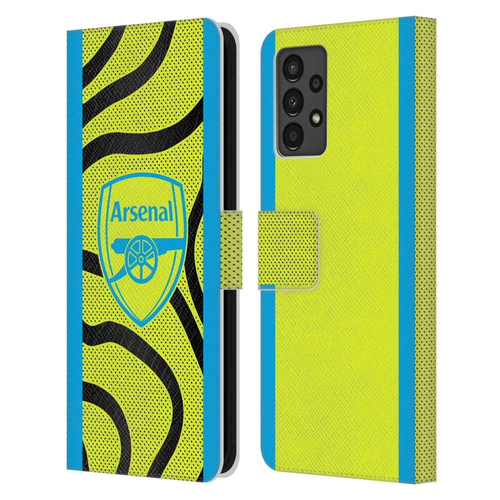 Head Case Designs Officially Licensed Arsenal FC Away 2023/24 Crest Kit Leather Wallet Case Compatible with Samsung Galaxy A13 (2022)