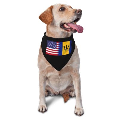 Barbados America Flag Oil Painted Dog Scarf Pet Bandana Cat Pet Bibs