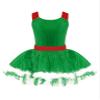Moggemol Kids Girls Sequins Striped Tutu Dance Dress Figure Skating Dress Christmas Party Candy Cane Costume F#Green02 12 view 1