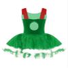 Moggemol Kids Girls Sequins Striped Tutu Dance Dress Figure Skating Dress Christmas Party Candy Cane Costume F#Green02 12 view 3