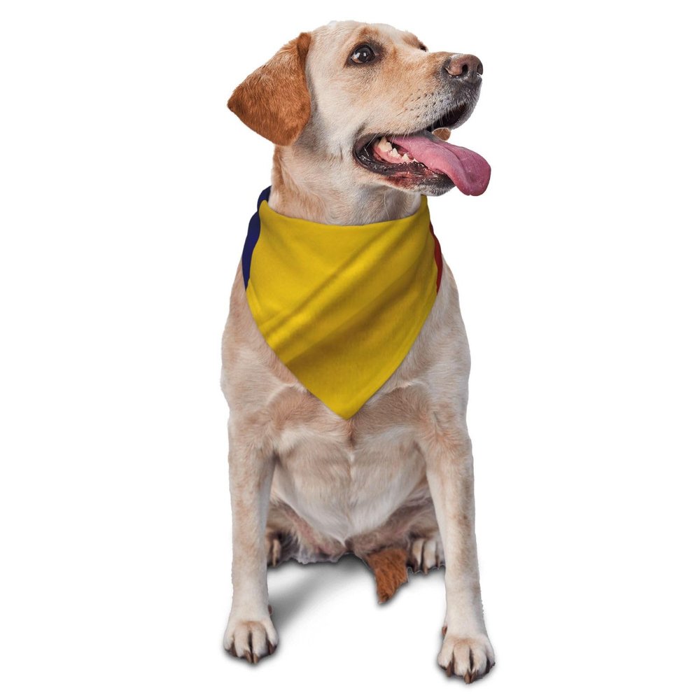 Romania Flag Dog Scarf Pet Bandana Cat Pet Bibs