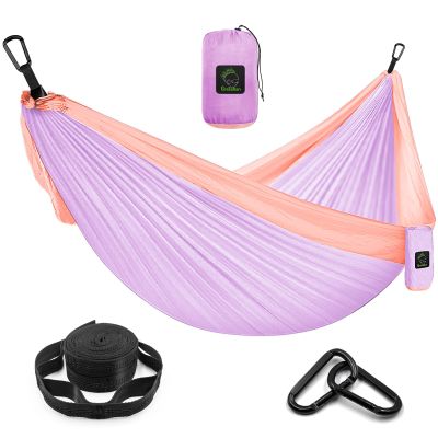 Camping Hammock Double & Single Portable Hammock with Tree Straps, Lightweight Nylon Parachute Hammocks Camping Accessories Gear for Indoor Outdoor Backpacking, Travel, Hiking, Beach