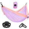 Camping Hammock Double & Single Portable Hammock with Tree Straps, Lightweight Nylon Parachute Hammocks Camping Accessories Gear for Indoor Outdoor Backpacking, Travel, Hiking, Beach