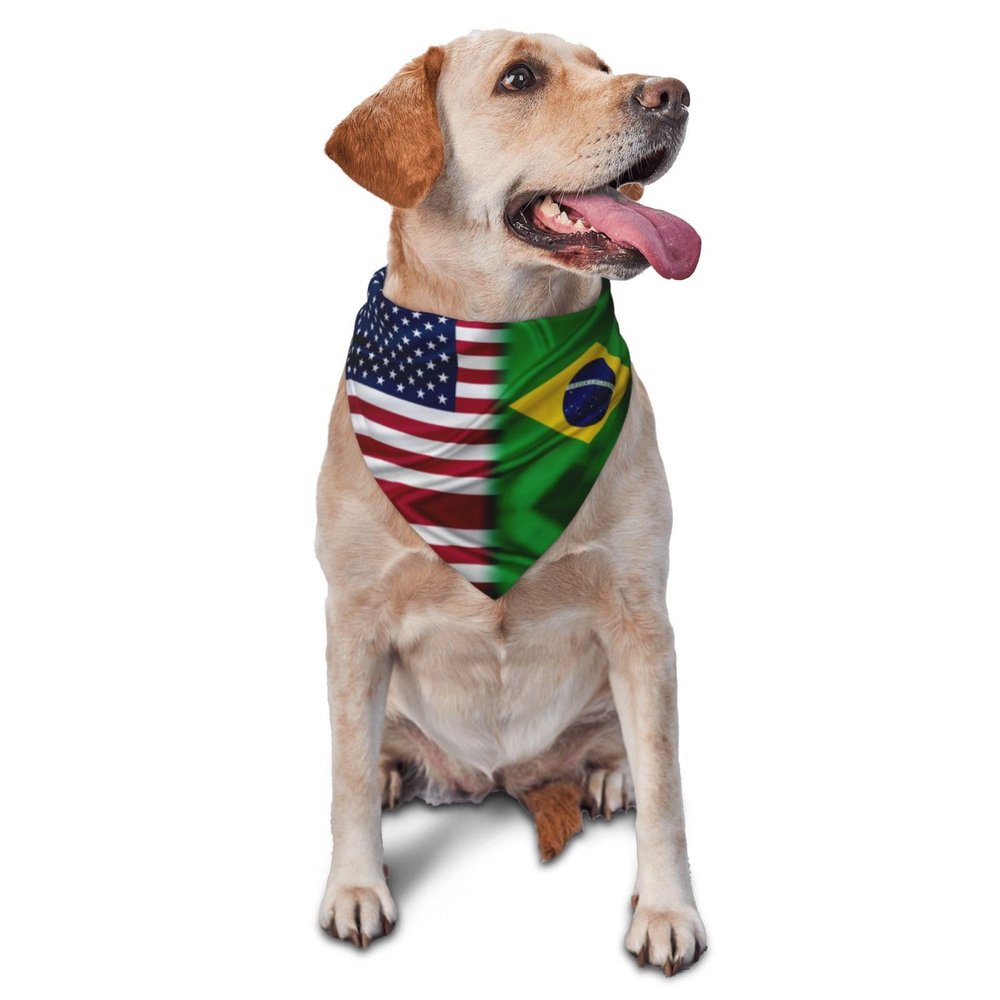 Brazil America Flag Dog Scarf Pet Bandana Cat Pet Bibs