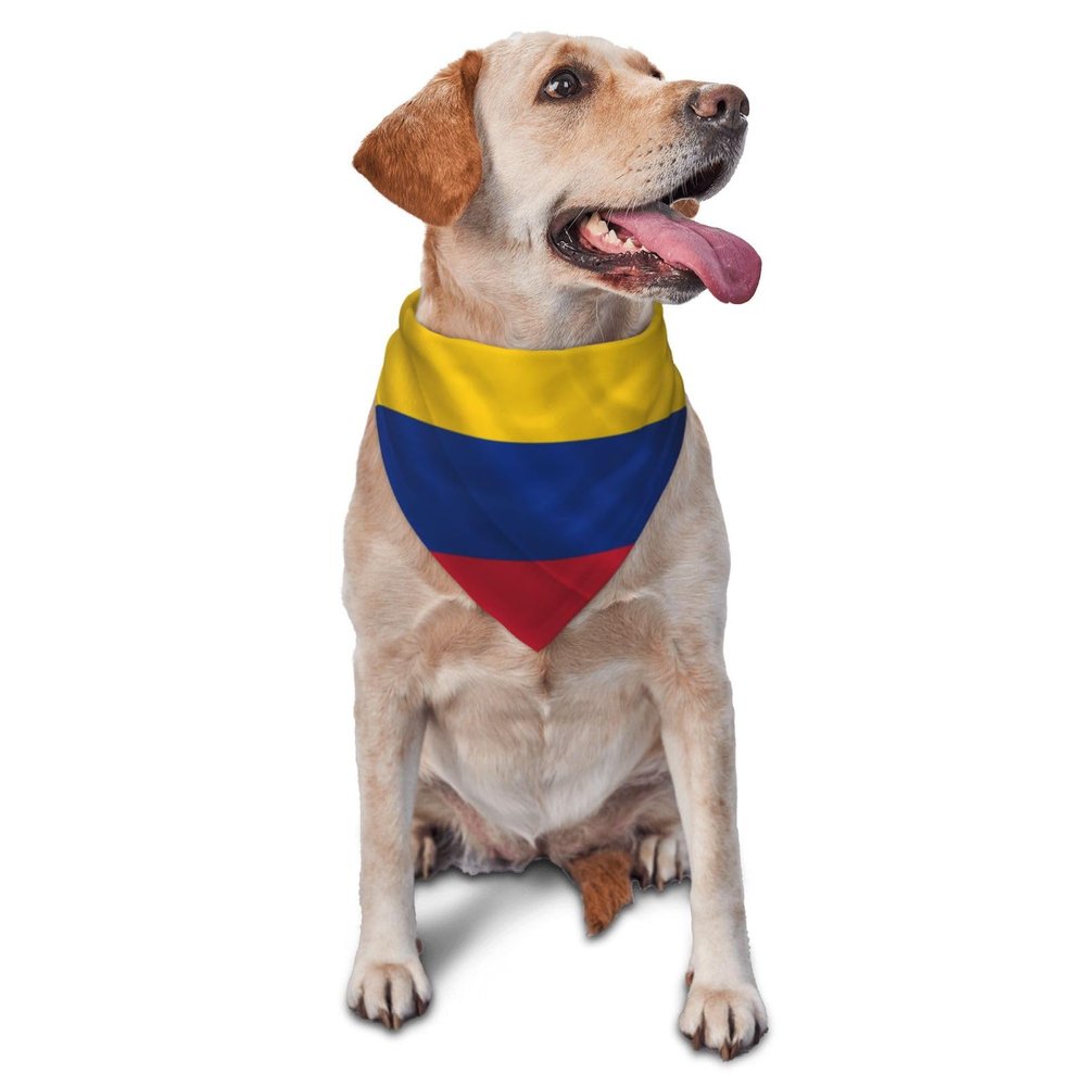 Colombia Flag Dog Scarf Pet Bandana Cat Pet Bibs