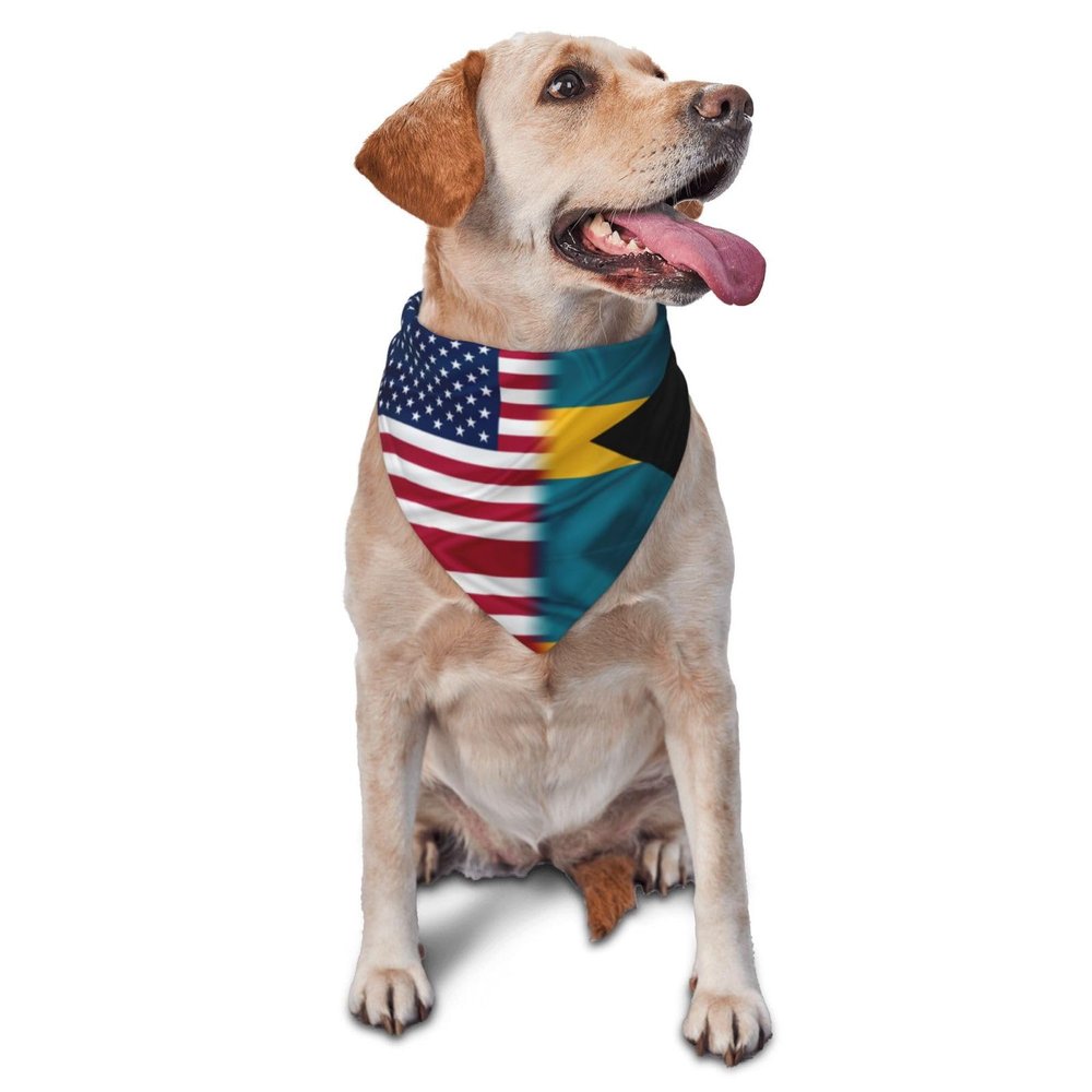 America Bahamas Flag Dog Scarf Pet Bandana Cat Pet Bibs