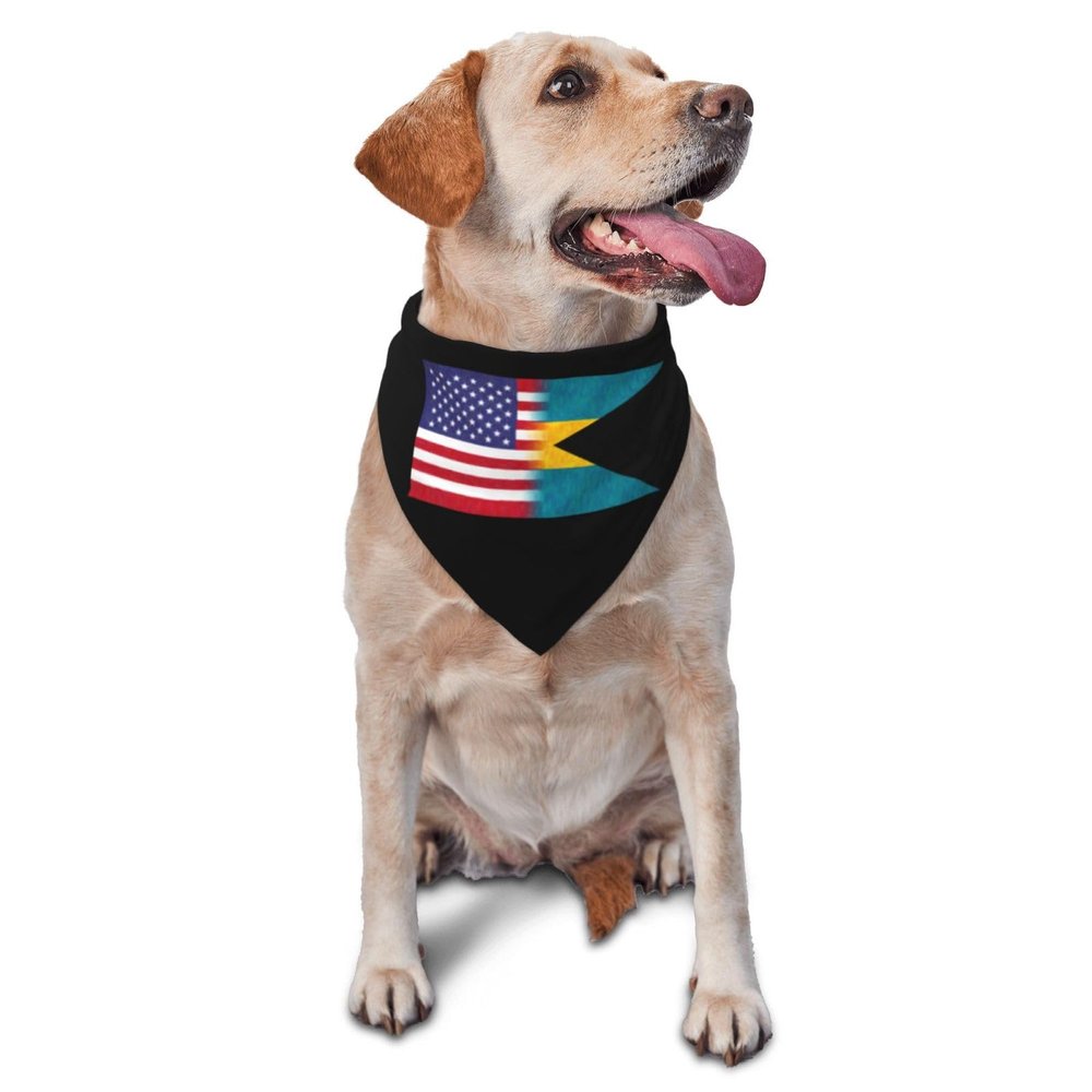 Bahamas America Flag Oil Painted Dog Scarf Pet Bandana Cat Pet Bibs