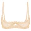 ACSUSS Womens Lace Sheer Lingerie 1/4 Cups Bare Exposed Breast Underwire Push Up Bra Tops Nude Large view 1