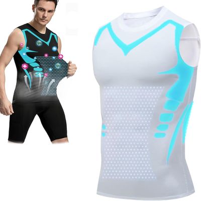 Ionic Shaping Vest,2023 New Version ENERGXCEL Ionic Shaping Vest for Men to Build a Perfect Body (White,XXL,3X-Large)