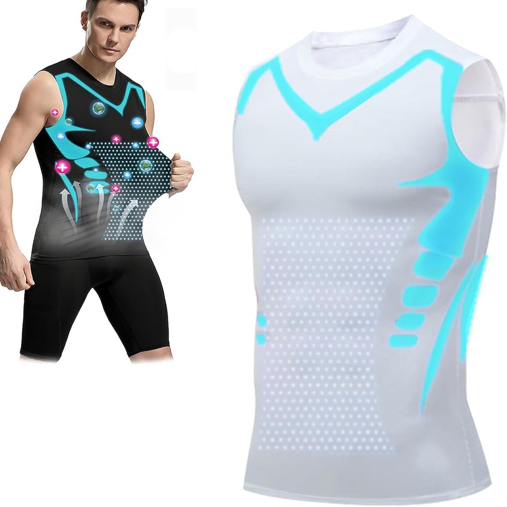 Ionic Shaping Vest,2023 New Version ENERGXCEL Ionic Shaping Vest for Men to Build a Perfect Body (White,XXL,3X-Large)