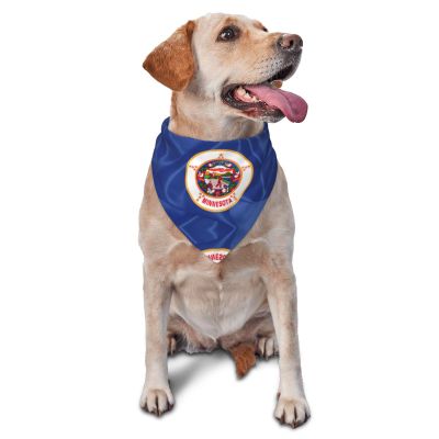 Minnesota State Flag Dog Scarf Pet Bandana Cat Pet Bibs